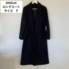 DHOLIC　ディーホリック　ストラップ付オープンロングコート　F　Black　美品