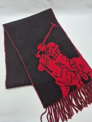 【used品】美品！POLO RALPH LAUREN メンズマフラー ウール混合 MADE IN ITALY