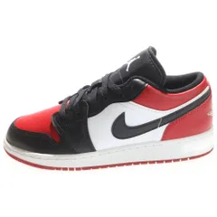 NIKE (ナイキ) GS AIR JORDAN 1 LOW RED TOE 553560-612 エアジョーダン1 ブレッドトゥ ローカットスニーカー US6Y/24.0cm レッド/ブラック/ホワイト レディース