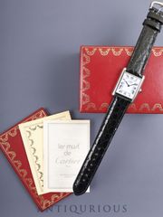 カルティエ マストタンク LM 690005 クォーツ SV925 革 純正尾錠（SS）ホワイトローマン文字盤（SWISS MADE表記） 箱 冊子 カルティエブティックにてコンプリートサービス済み