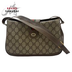 美品 GUCCI グッチ インターロッキング ブラウン ゴールド金具