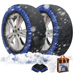 布製タイヤチェーン 【正規品】 布チェーン スノーソック 駆動輪 2本分 軽自動車 非金属 簡単装着 ジャッキアップ不要 軽量 滑り止め 冬場 雪道 路面凍結 緊急用 195/80R15 175/80R16 215/65R16 225/70R 53f8502a