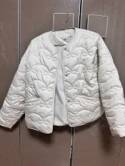 ザラ アイボリー キルティング ダウン リボン