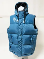 HERNO ヘルノ メンズ ダウンベスト フード ブルー サイズ：48 PI0792U-12220-9180 美品