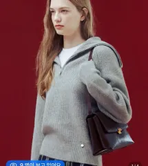 ウイ ハーフニットジップアップ グレー