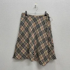 ⑭BURBERRY LONDON BLUE LABEL バーバリー スカート 膝丈　チェック　ベージュ　レディース　36 Sサイズ