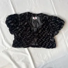 訳あり  マザウェイズ ボレロ ブラック もこもこ 150㎝  発表会 結婚式 フォーマル 女の子 おしゃれ 可愛い リボン