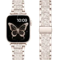 【特価商品】1-スターライト 2 2 2 3 3 3 Ultra 1 4 5 6 7 8 9 Se 10 ベルト11 レディース、対応Appleウォッチ ベルト、かわいいのあっふウォッチバンド Watch 49mm、ワンタッチ着脱、おしゃれ絶妙対応Apple