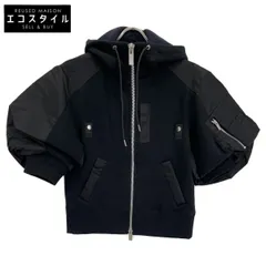 sacai サカイ 24-07260 ﾌﾞﾗｯｸ 材切り替え半袖ｼﾞｯﾌﾟｱｯﾌﾟﾊﾟｰｶｰ 2