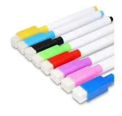 新品 ホワイトボード用マーカーペン カラー カラフル 色付 磁石 マグネット イレーサー付 キャップ 消せる お絵かき 細字 8本セット