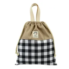 新品 [HOPPE] 持ち手付き巾着 通園 通学 入園 準備 入学グッズ 通学 体操服入れ お着替え袋 上履き入れ シューズケース 巾着大 体操服袋 男の子 体操着入れ 女の子 保育園 幼稚園 小学校 丈夫 オシャレ ハンドル バッグ