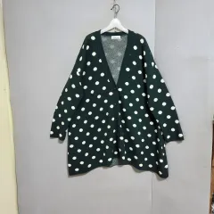 ss週末特価ss TOMBOY ドット柄 オーバーサイズ カーディガン FF n1213