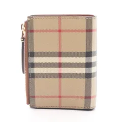 バーバリー BURBERRY 二つ折り財布 ヴィンテージチェック 8094455 ベージュ その他 スモール チェック ジッパー ウォレット レディース Used A