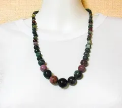 天然石 インディアアゲート6.0mm～16.0mm玉ネックレス　　260101026