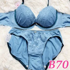 ブラショーツセット B70 総レース パイピング ビジュー くすみブルー  可愛い 大人可愛い 上品 エレガント フルバック ランジェリー 下着セット