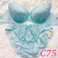 ブラショーツセット C75 総レース リボン パステルカラー ミント 可愛い キュート フルバック ランジェリー 下着セット