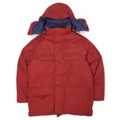 エディーバウアー Eddie Bauer 90s 90年代 RIDGE LINE リッジライン グースダウンパーカー 白タグ フード付き USA ヴィンテージ アメリカ 古着 メンズ コート ジャケット レッド 朱赤 M【中古】