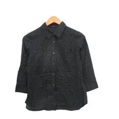 コムサイズム COMME CA ISM シャツ ブラウス 七分袖 コットン ドット M ブラック 黒 /KT22
