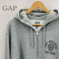 Gap アスレチックロゴ ジップアップパーカー フーディ XL グレー  メンズ ファッション _219023