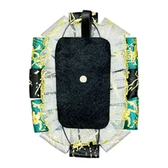 デコロゼット スクエア 缶バッジ用 痛ロゼット 推し活 祭壇 ホワイト × ブラック × グリーングレー