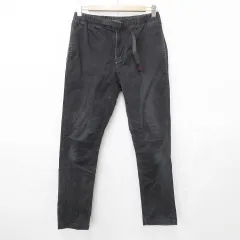 グラミチ GRAMICCI パンツ ロング丈 ストレート ベルト 綿 黒 ブラック S