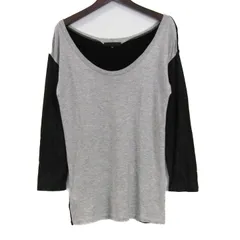 アイシービー カットソー シャツ 長袖 ウール/カシミヤ混 ブランド トップス 黒 レディース Sサイズ ブラック×グレー iCB 【中古】