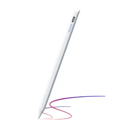 新品 iPad ペンシル アップルペンシル ペアリング不要 超高精度 傾き感知 磁気吸着 極細ペン先 軽量 Type-C 急速充電 誤作動防止 学生デザイン・ドローイング 2018年以降ipad対応（白・替え芯付き）