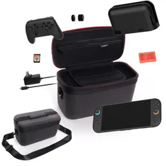 新品 switch 2 ケース 大容量【2025新登場-大容量すべて収納】Switch 2対応 収納バッグ 保護カバー 防汚 耐衝撃 防塵 持ち運び便利 全面保護型 for Joy Con2用 充電ケーブル イヤホン 大容量収納ゲームカード14枚収納が可能 E