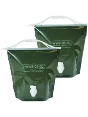 新品 岩谷マテリアル(Iwatani Materials) 水タンク ウォッシャブル ウォーターバッグ 5L 2個セット オリーブグリーン WWB-5OL 洗える 乾かせる 注ぎやすいコック付き キャンプ レジャー 防災 コンパクトにたためる