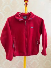 【Size 130-140】vintage  USA製 patagonia フリース レッド シンチラ