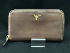 PRADA プラダ 164 ラウンドファスナー長財布 茶 財布
