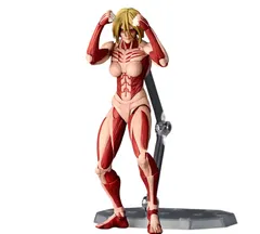 進撃の巨人　アクションフィギュア　女型の巨人　スタンド付属　関節可動　17cm