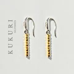 揺れるたび、きら艶*　金と銀、ふたつの光が踊るバイカラーピアス　KUKURI（ククリ）　K18gp/SV925　HP058A