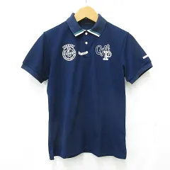 パーリーゲイツ PEARLY GATES ゴルフ スポーツウエア ポロシャツ 半袖 刺繍 リブ 紺 ネイビー 5