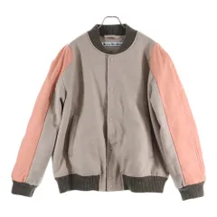 Acne Studios (アクネ ストゥディオズ) 24AW BOMBER JACKET ウール アームレザー切替 ボンバージャケット ピンク FN-MN-OUTW001064