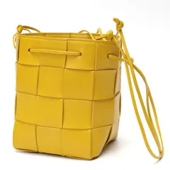 ボッテガヴェネタ / BOTTEGA VENETA　スモール カセット クロスボディ バケットバッグ　680218　 イントレチャートレザー　イエロー系 【中古】 商品番号 S-159990