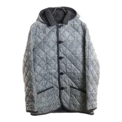 Traditional Weatherwear (トラディショナル ウェザーウェア) 千鳥格子柄 キルティング フーデッドコート ホワイト/ブラック G182APQCO0024PA