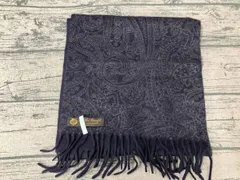 Loro Piana ストール・マフラー NVY カシミや100 ペイズリー柄 イタリア製