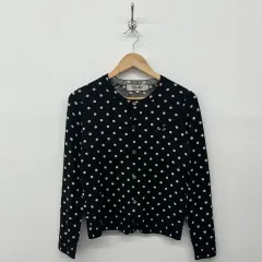COMME des GARCONS PLAY ドット カーディガン ブラック レディース Sサイズ