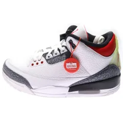 NIKE (ナイキ) AIR JORDAN 3 RETRO SE-T CO JP FIRE RED DENIM エアジョーダン3 レトロ ファイヤー レッド デニム ハイカットスニーカー ホワイト US9/27cm CZ6433-100