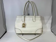 Lauren Ralph Lauren ローレンラルフローレン レザーハンドバッグ ショルダーバッグ 2way ホワイト 中国製 汚れ ダメージあり