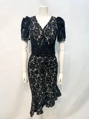 2078 VANESSA HEART ヴァネッサハート キャバクラ ドレス 総レース マーメイド アシンメトリー ミディ タイト キャバドレス S