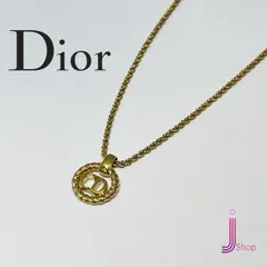 【美品】Christian Dior ディオール ネックレス ペンダント CD ロゴ メッキ GP