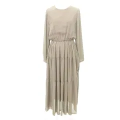 ロッソ ROSSO アーバンリサーチ 美品 シフォン ワンピース ロング F モカベージュ