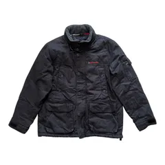  Tommy Hilfiger トミーヒルフィガー 中綿ジャケット ブラック ロゴ刺繍 ボア襟 収納付き メンズ Mサイズ  【Z1722】 