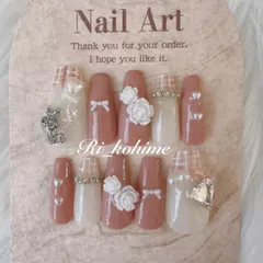 ネイルチップ　現品　フレンチガーリー　ちゅるん　ニュアンス　バレエコア　ワンホン　韓国　メンカラ　推しネイル　y2k  夢かわ　ツイード　バレエコア　猫　ネコ　ねこ　姫かわ　ツイード　ピンク