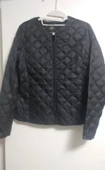 UNIQLO ユニクロ 軽量ダウン ブラック ノーカラー ジャケット M