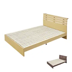 ダブルベッド ベッドフレーム 木製ベッド 木製フレーム すのこベッド コンセント付 2口コンセント 家具 寝具 ベッドルーム 寝室 モダン