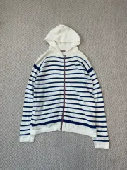 45rpm ストライプ フード カーディガン ジップアップ J03767