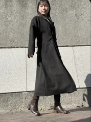 【美品・着用画像あり】 ZARA ザラ フェイクスエード ロングコート 黒 ブラック Sサイズ ベルト付 ガウンコート ベルテッドコート スエード調 レディース 秋 冬  ベルト付 しっとりとした質感